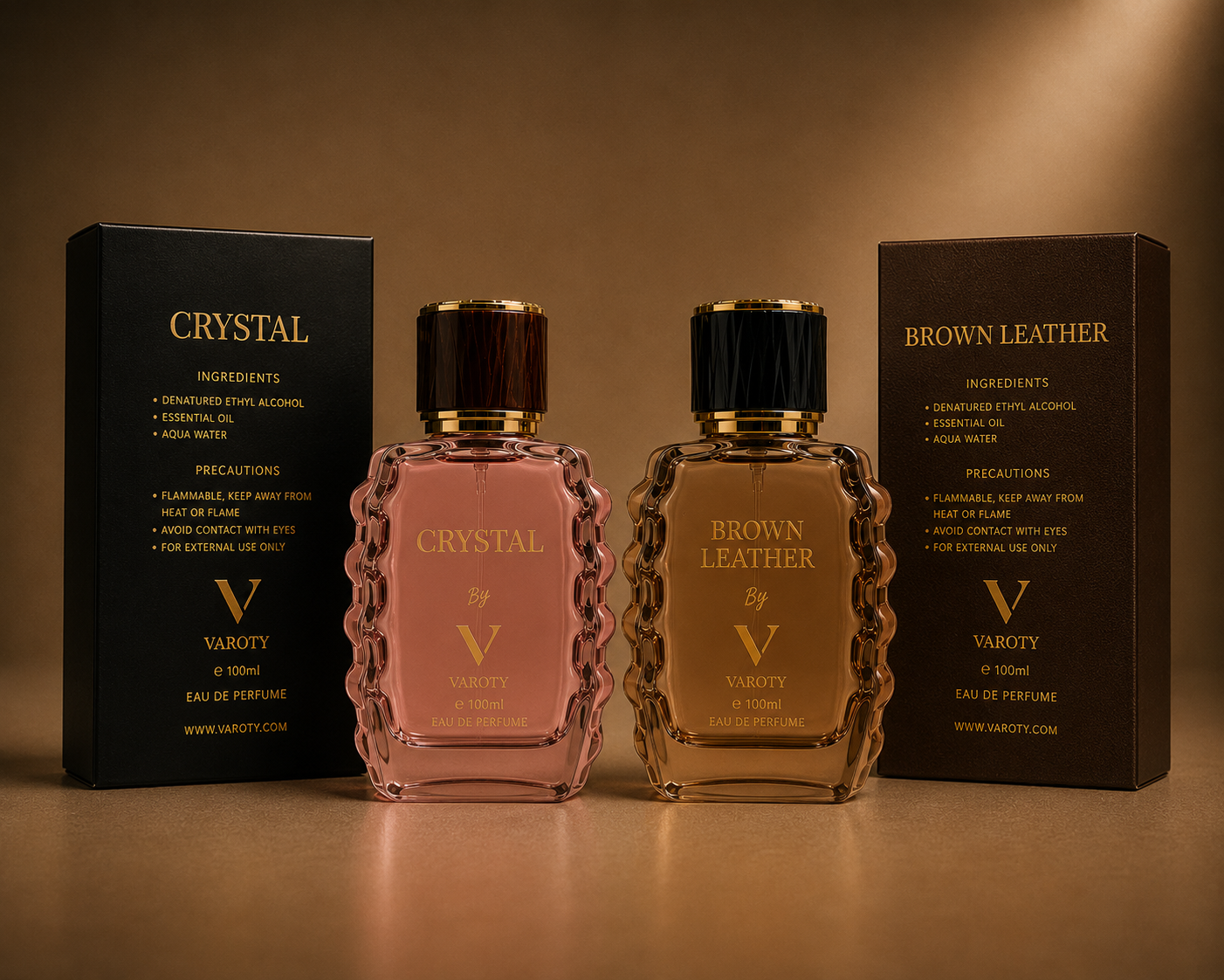 CRYSTAL & BROWN LEATHER