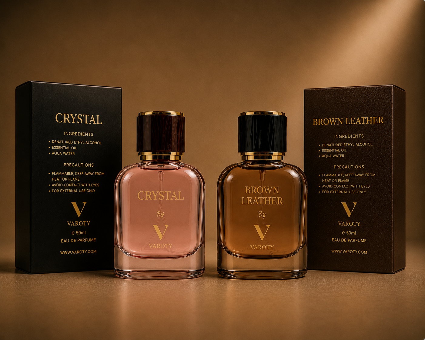 CRYSTAL & BROWN LEATHER